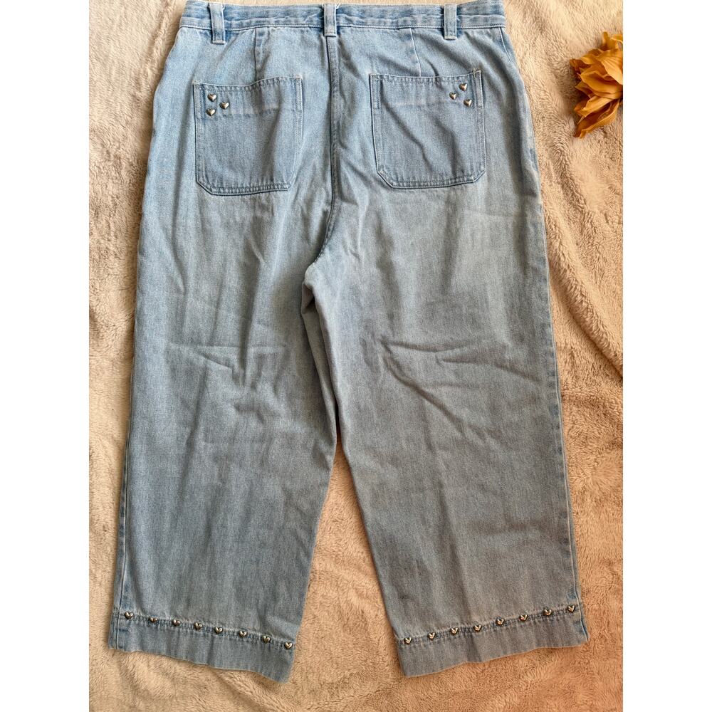 Christopher & Banks Wide Leg Crop JeansHearts Size 12 - Picture 3 of 7